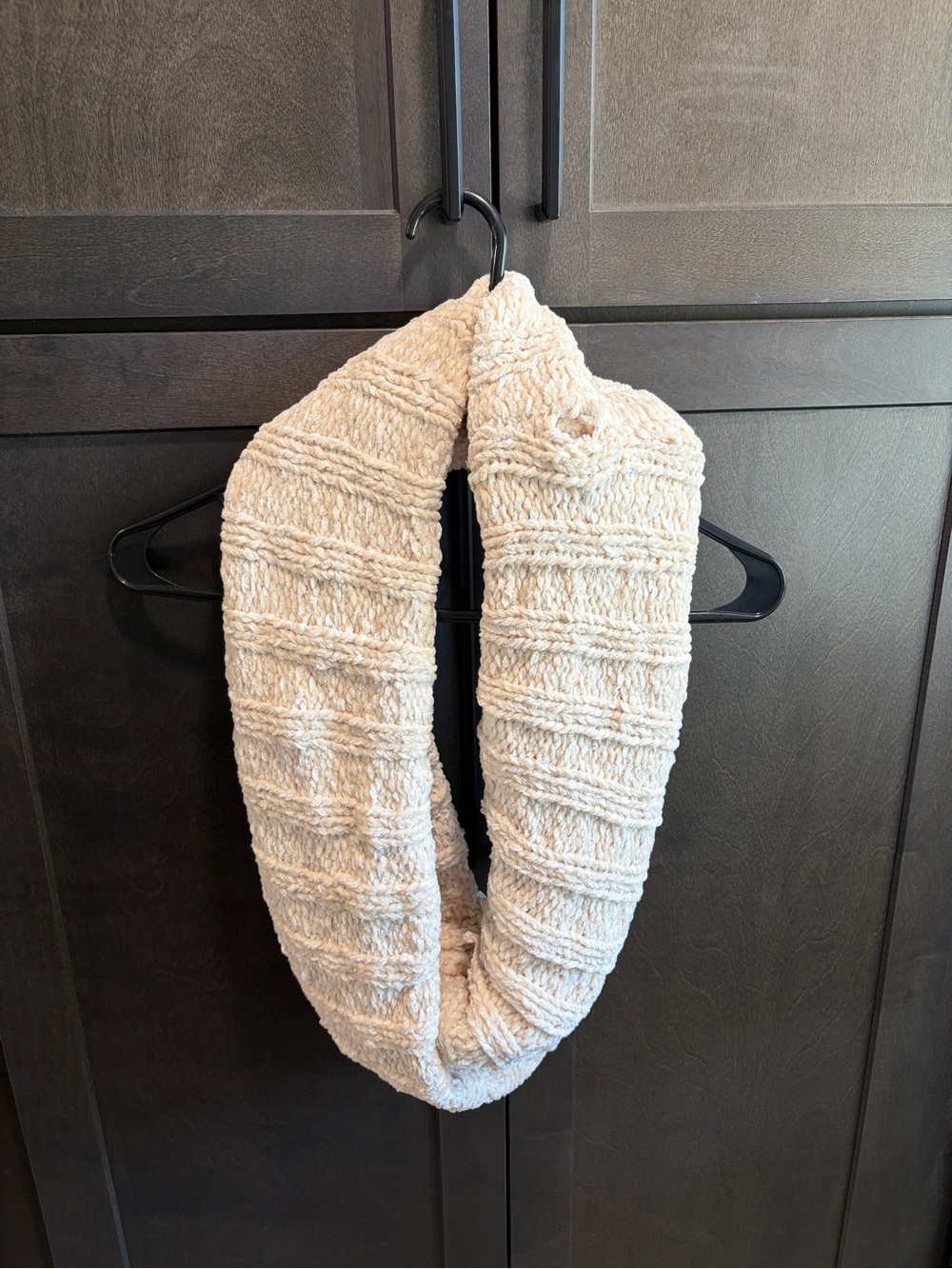 Cream Chunky Knit Infinity Scarf Cozy Winter Scarf